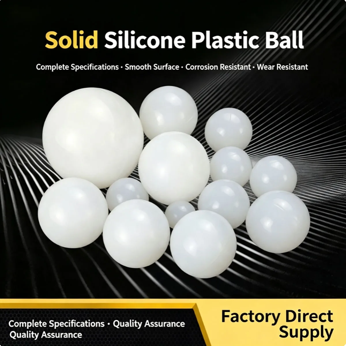 1‑70mm Diameter White Solid Silicone Ball, For Shock Absorption Insulation Isolation Industrial Buffering Use