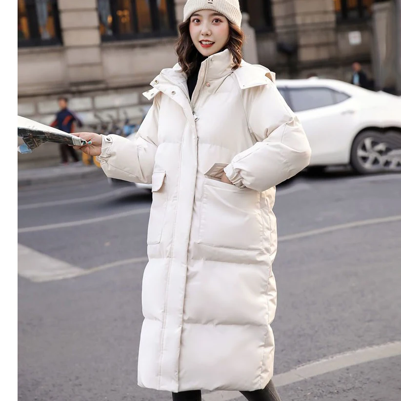 

Winter Down Cotton-Padded Jacket Women's Overcoat Korean Loose Thick Warm Parka Mid-Length Coat 2026 New Hooded Cotton Coat