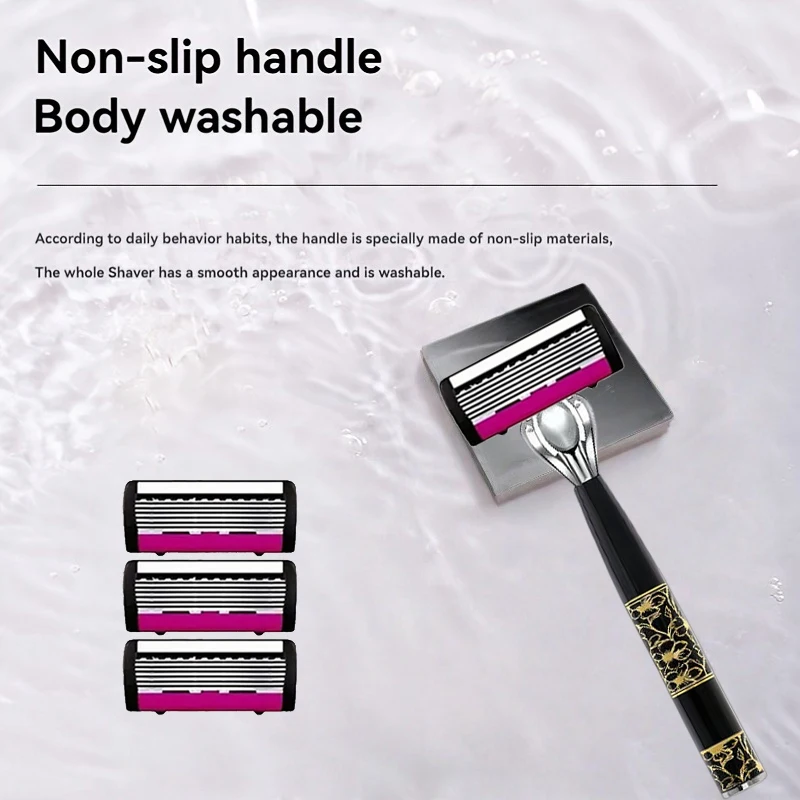 6-layer الرجال الحلاقة قوة الحلاقة ماكينة حلاقة الذكور الوجه اللحية الشعر المتقلب 6 طبقة شفرات استبدال عبوات #6