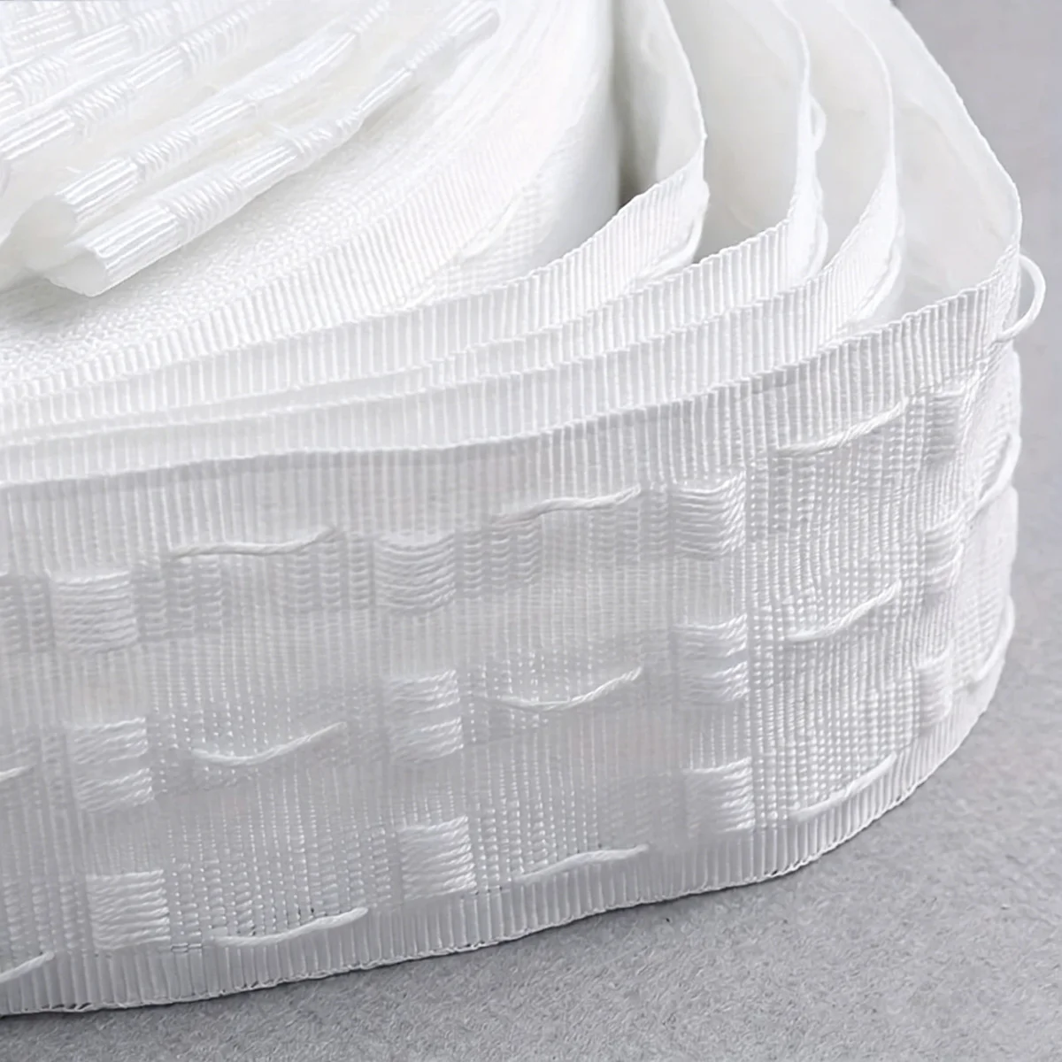 10m Three-Way Drawstring Curtain Pleat Tape, 7.5cm White Woven Heading Tape for Making Uniform Pleats Window Drape Sewing Access
