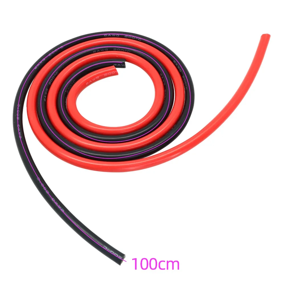 2 Meter/Lot Superweiches Silikonkabel-Set Rot & Schwarz Hitzebeständiges Kabel mit Stärke 10 12 14 16 18 20 22 24 26 AWG (1 Meter Rot + 1 Meter Schwarz) – Detail 2