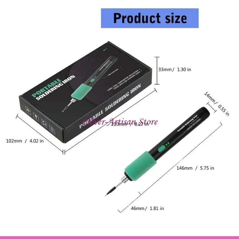 E06B Inaldo USB USB recargable pluma hierro soldadura con batería incorporada para soluciones electrónicas rápidas