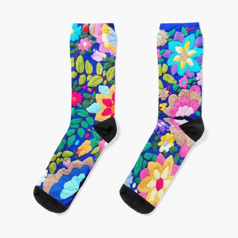 

floral embroidery Socks japanese fashion designer brand Socks Men Women's