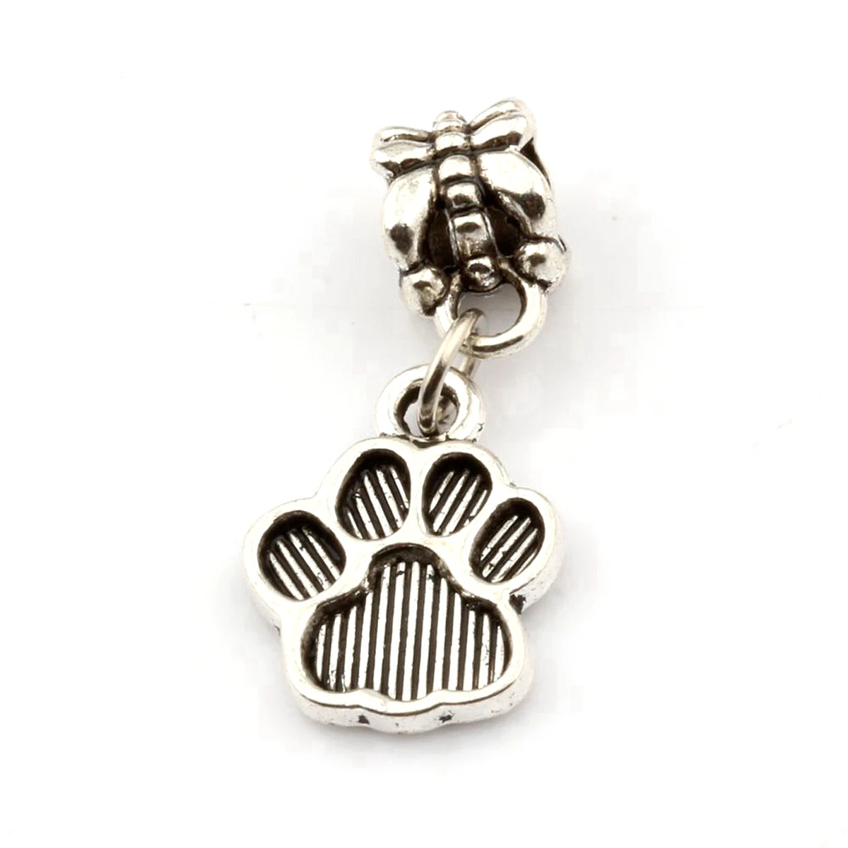 20Pcs Alloy Dog Paw Dangle Charms Pendant For Jewelry Making Findings 12x27mm ( nm264)