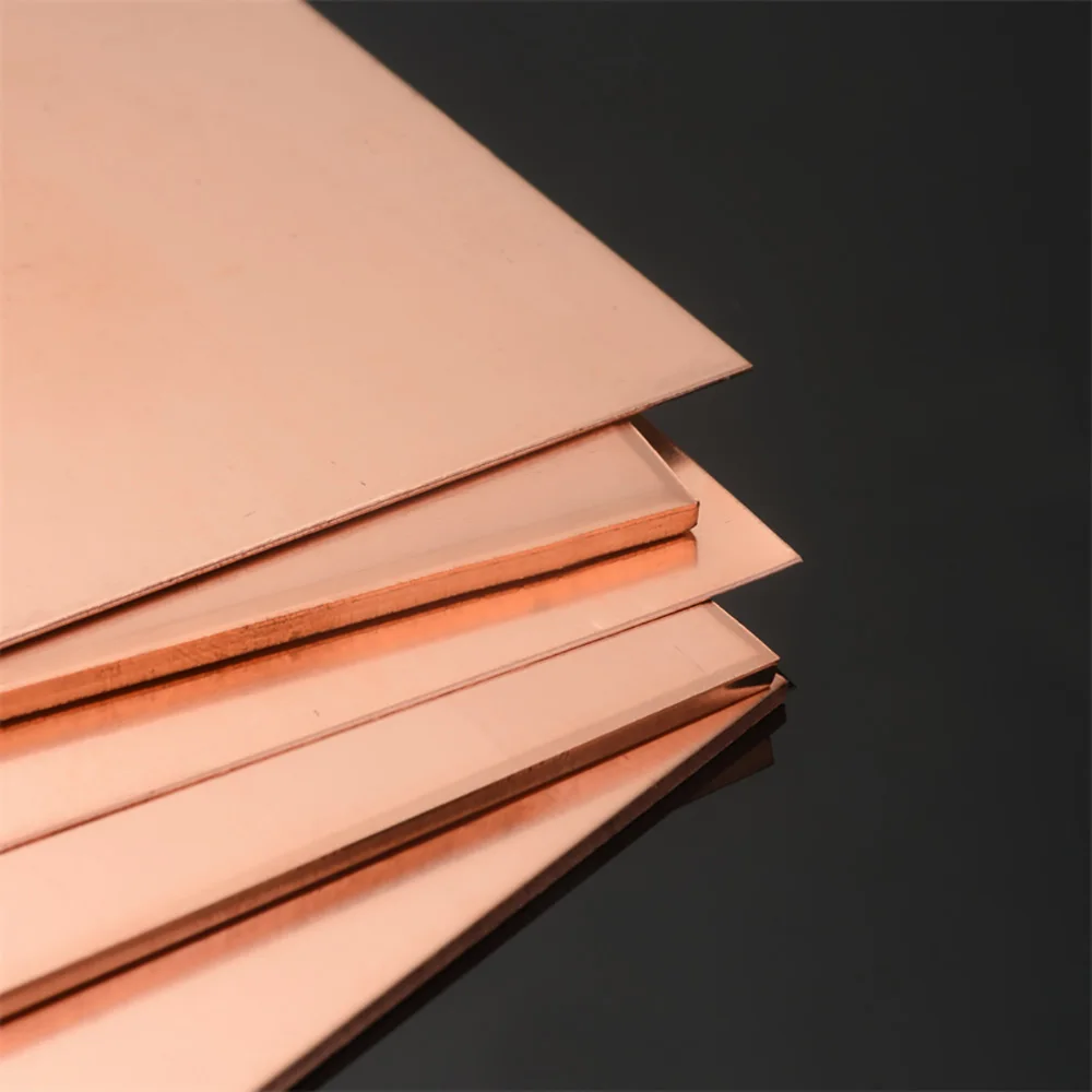Imagem -06 - Pureza Folha de Cobre de Espessura da Placa de Metal 0.5 0.8 1.5 Milímetros Sheet Metal 50x100 mm 100x100 mm 150x150 mm 200x200 mm Pcs t2