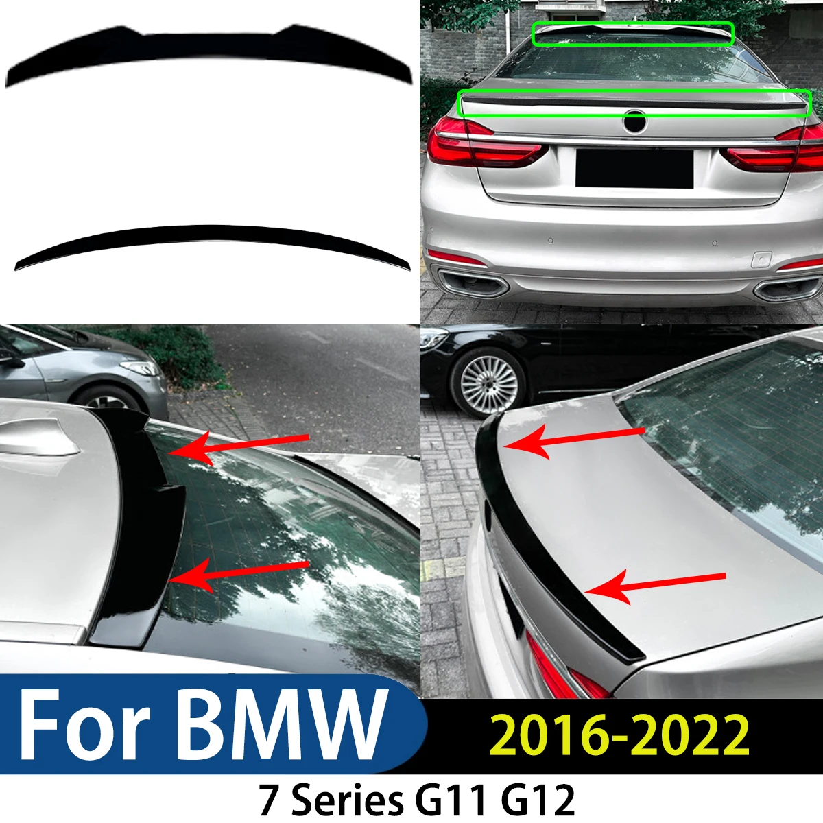 

For BMW 7 Series G11 G12 2016-2022 MP Style Car Rear Trunk Splitter Spoiler Tail Wing Lip Body Kit Modification Exterior Tuning