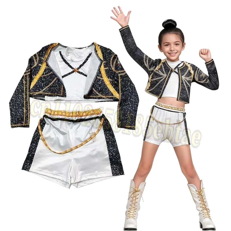 

New Kpop Demon Hunters Costume Rumi Singer Dance Dress 3D Print Girls Halloween Christmas Costumes Cosplay Fancy Stage Outfits