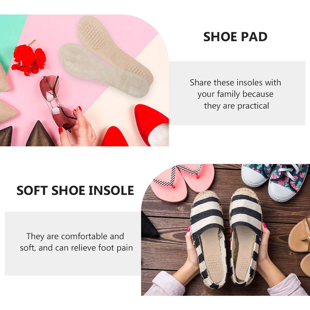 

2 Pairs Insole Non-slip Insoles Women's Shoe Pads Breathable Gel for High Heels Shoe-pad