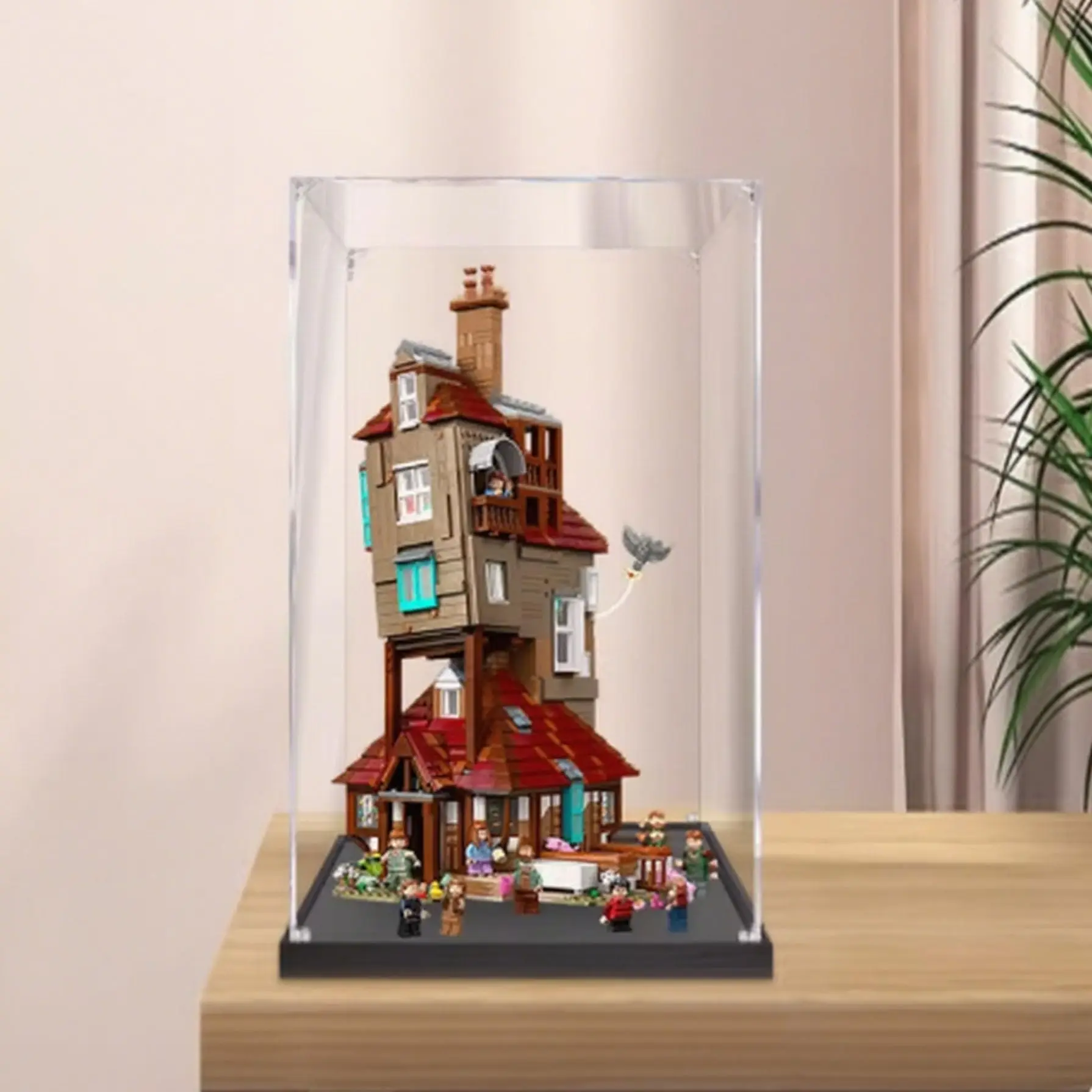 صندوق عرض أكريليك مقاوم للغبار لـ Lego 76437 The Burrow Model، صندوق عرض، صندوق تخزين، علبة عرض (صندوق عرض فقط)