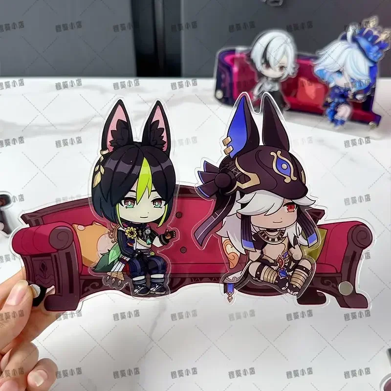 Hot MiHoYo Impact Game Preview Live Broadcast Guest Or Host Magnetic Sofa Sitting Character Acrylic Fridge Sticker Desk Ornament