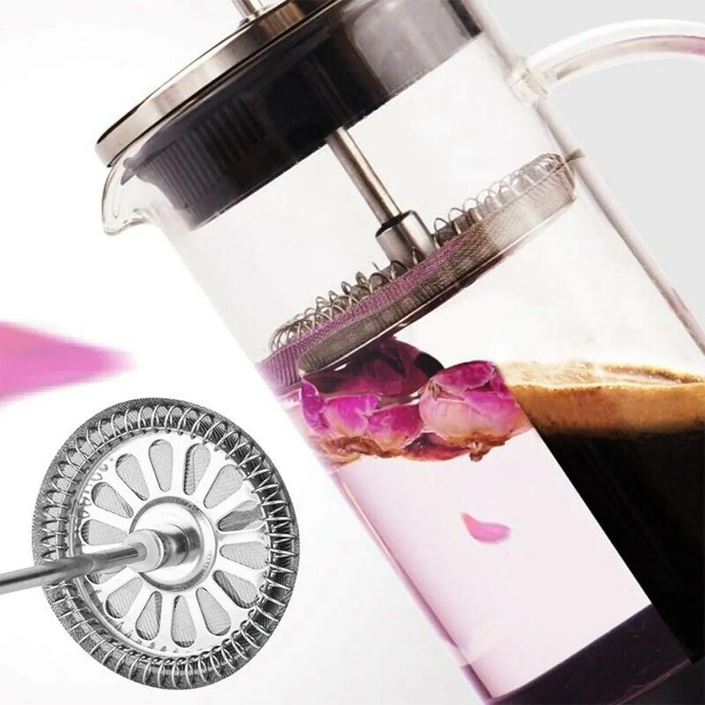 Reutilizável oco Out Mesh Coffee Press, substituição permanente do filtro, copo de café filtro, French Press, acessórios domésticos, 4 Polegada