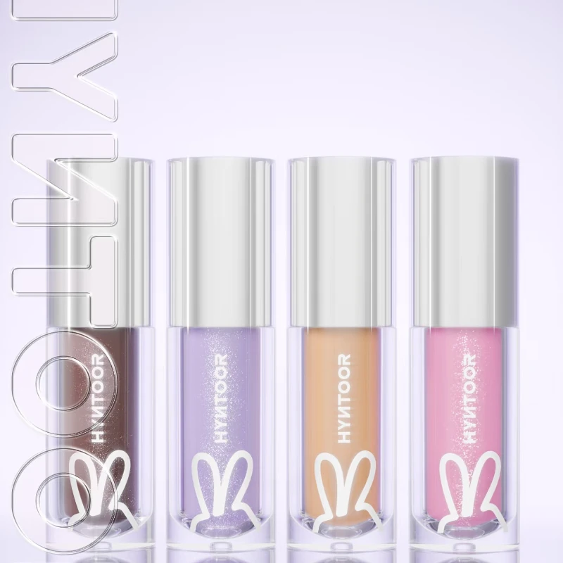 HYNTOOR Future Lip Glaze - Brillo de labios color té lechoso |   Hidratante y carnoso Exfolia la piel muerta Reduce las líneas de los labios Aceite labial vegano
