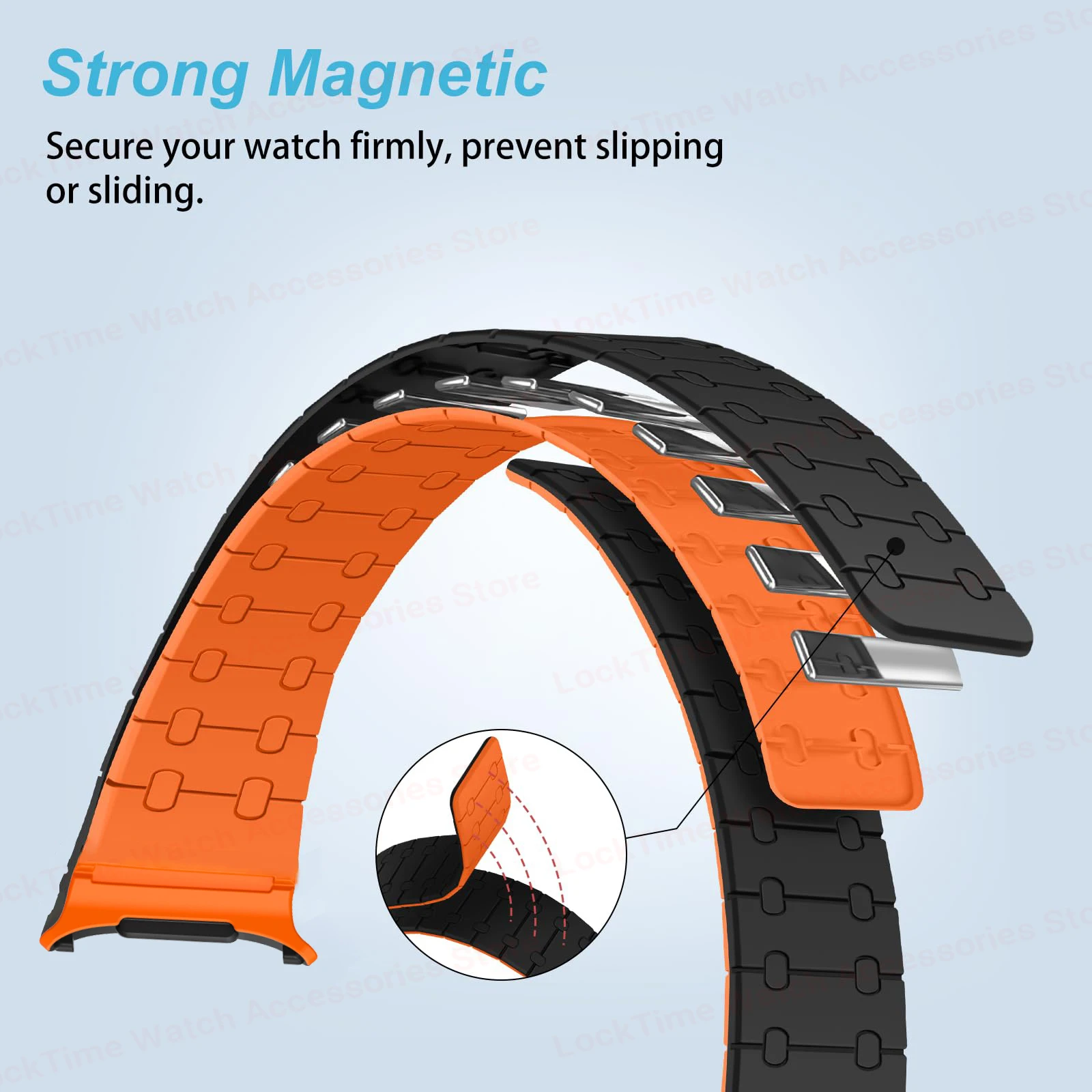 Correa magnética de silicona para Galaxy Watch 7 Ultra, pulsera de bucle de 47mm para Galaxy Watch Ultra de 47MM, pulsera rápida sin huecos