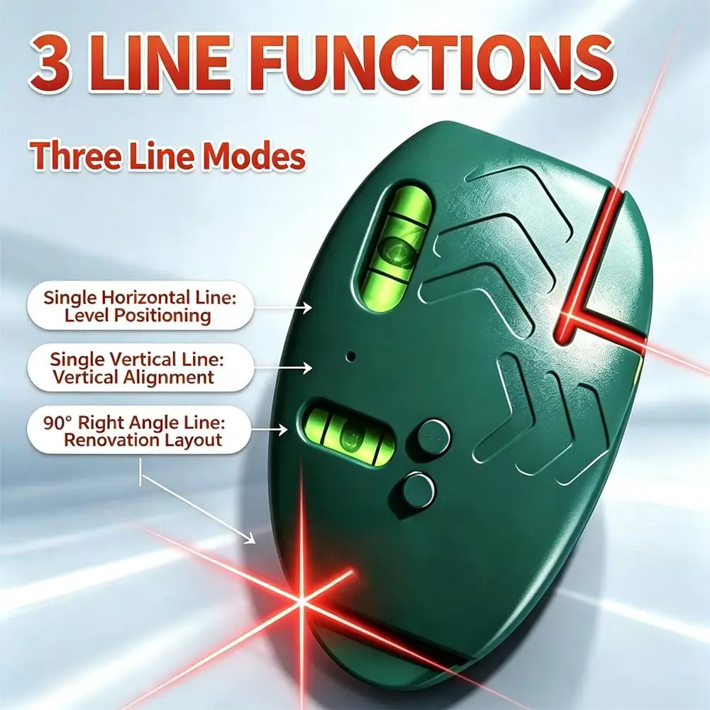 90 Degree Laser Level Infrared Line Marker High Precision Self-Leveling Red Beam Portable Measuring Tool For Wall Tile