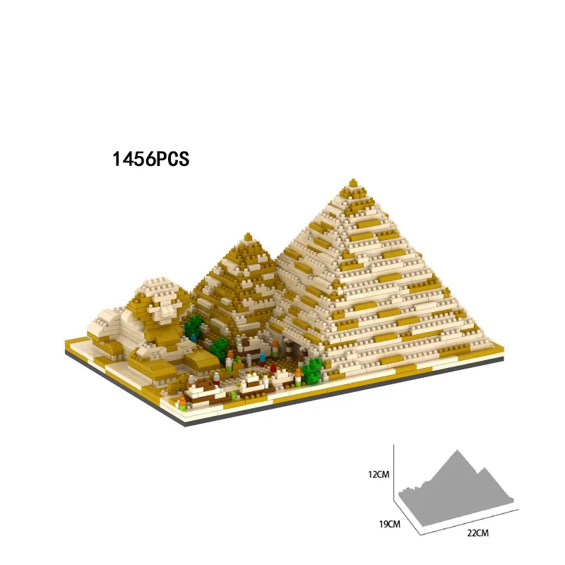 Model Nanobrick Micro Diamond Block Ancient Egypt Pyramid Sphinx World Famous Historical Architecture Build Brick Toy For Gifts