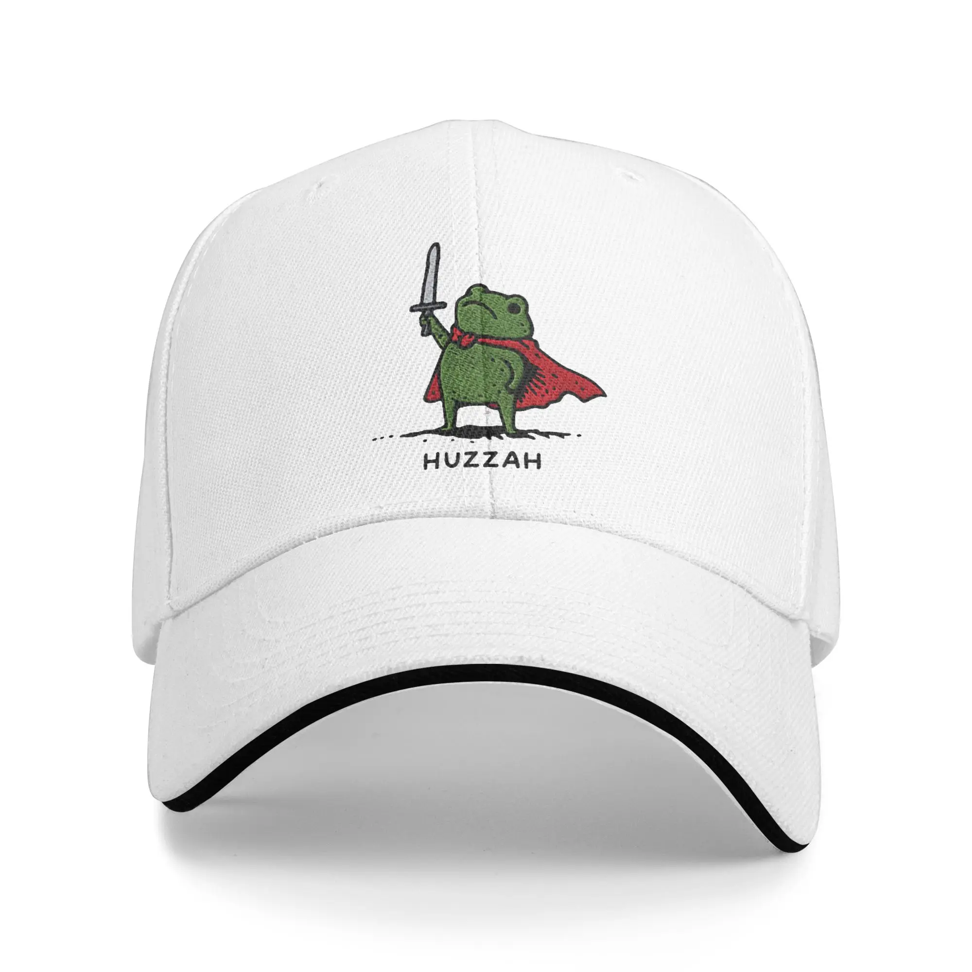 Huzzah Frog Cute Knight Meme Sandwich Cap Unisex Fashion Baseball Funny Sword Fantasy Breathable Fishing All seasons Hats Adult