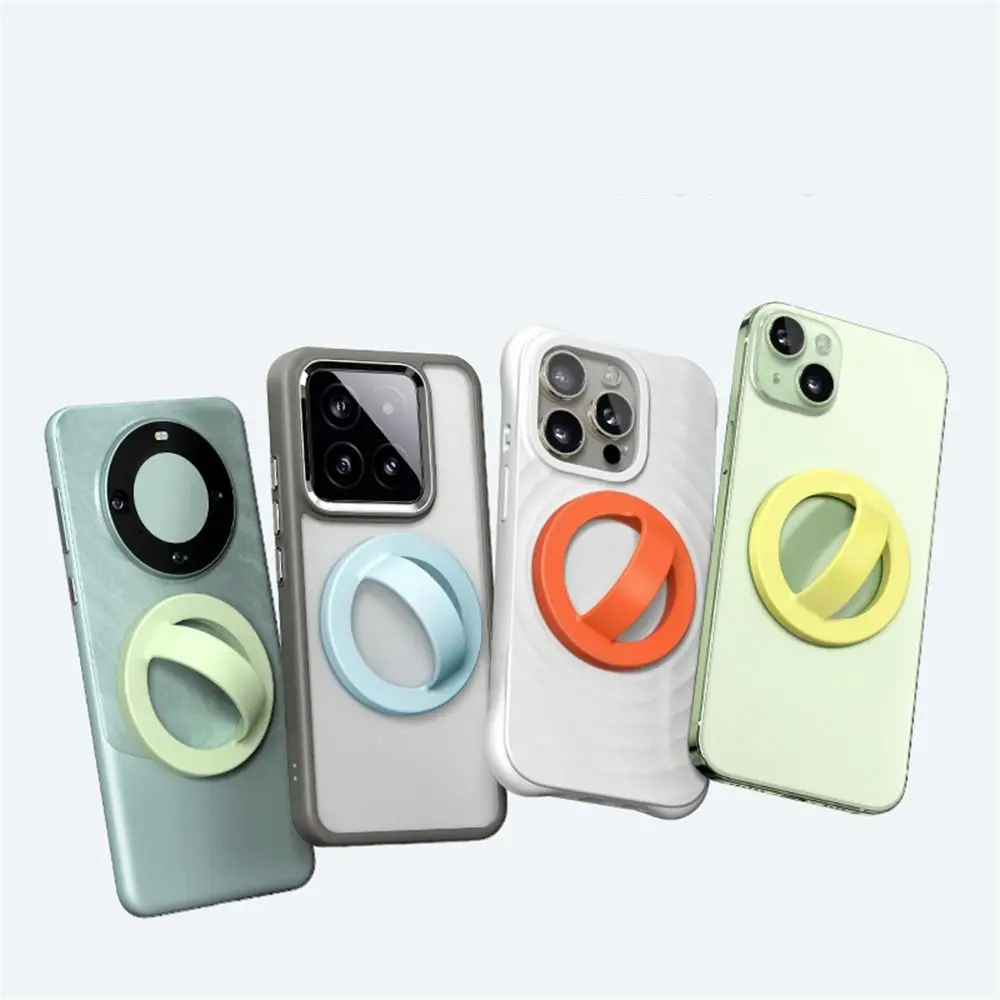 

For Magsafe Magnetic Phone Back Grip Anti-fall Strong Adsorption Finger Ring Holder Creative Metal Plate Ring Phone Mount