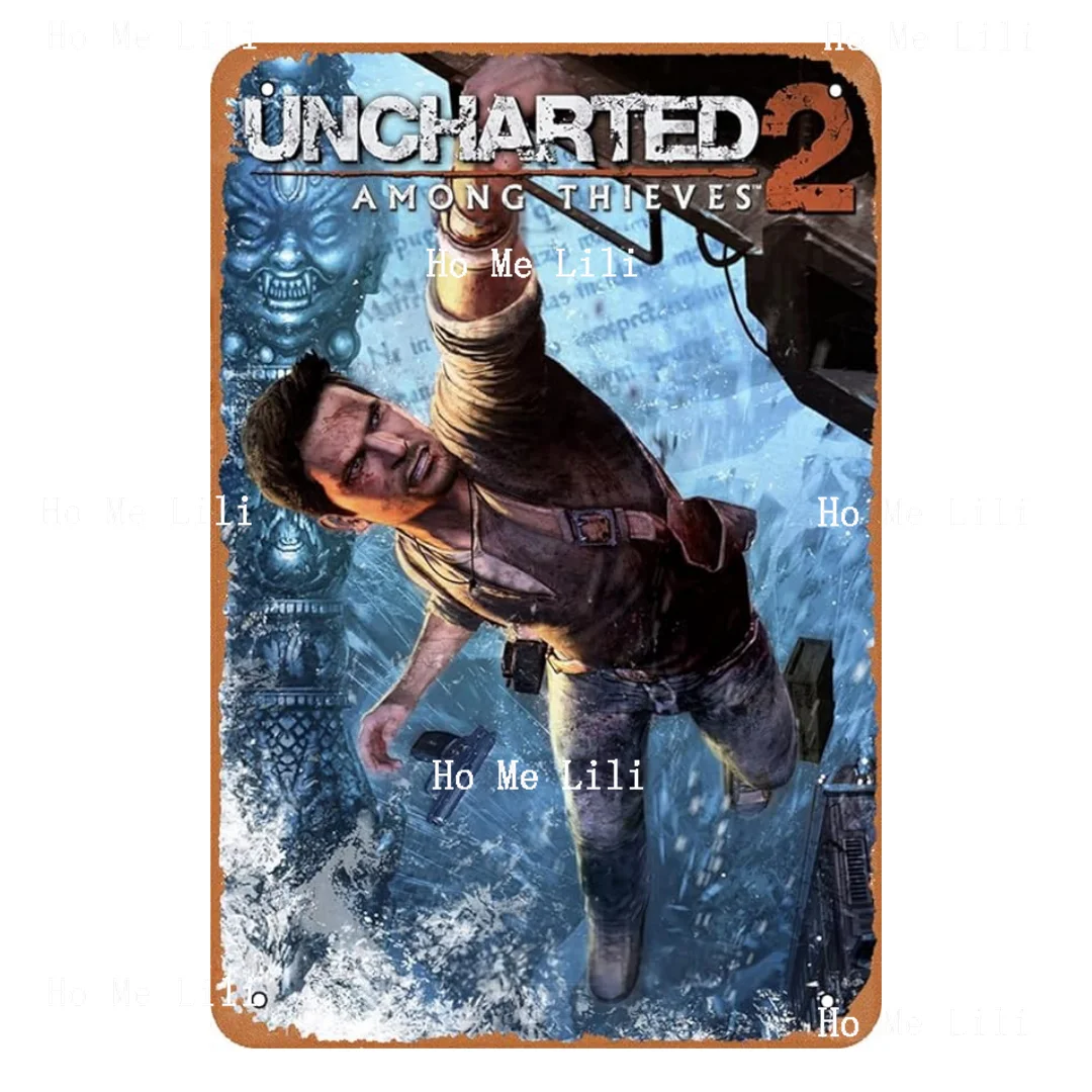 Uncharted 2 Among Thieves Game Poster Metal Tin Sign Vintage Retro Wall Decor