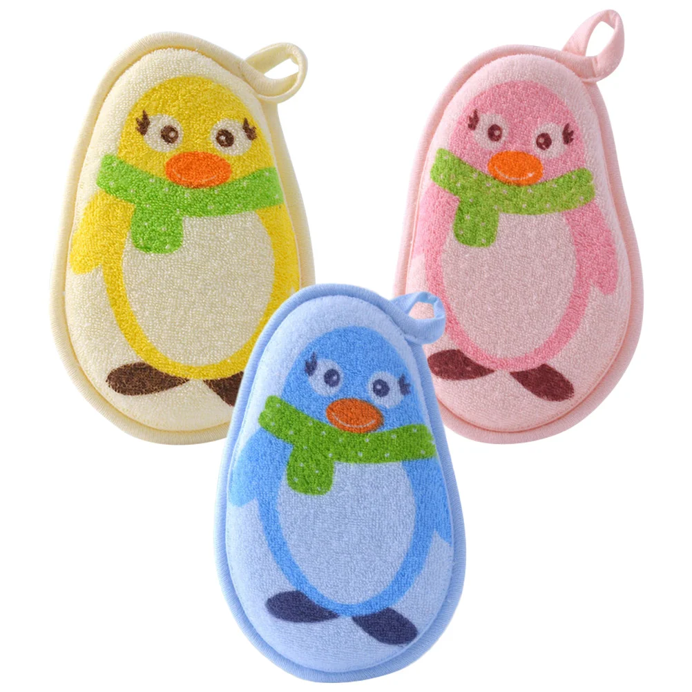 3Pcs nyaman bayi scrubber indah pencetakan handuk mandi tahan aus mandi scrubber bayi mandi scrubber