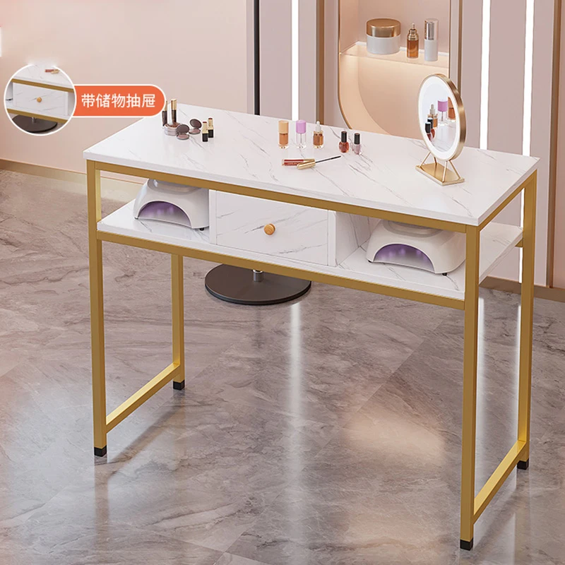 Nordic Single Nail Tables Modern Double Manicure Tables Set Light Luxury Wooden Nail Table Professional Manicure Table U