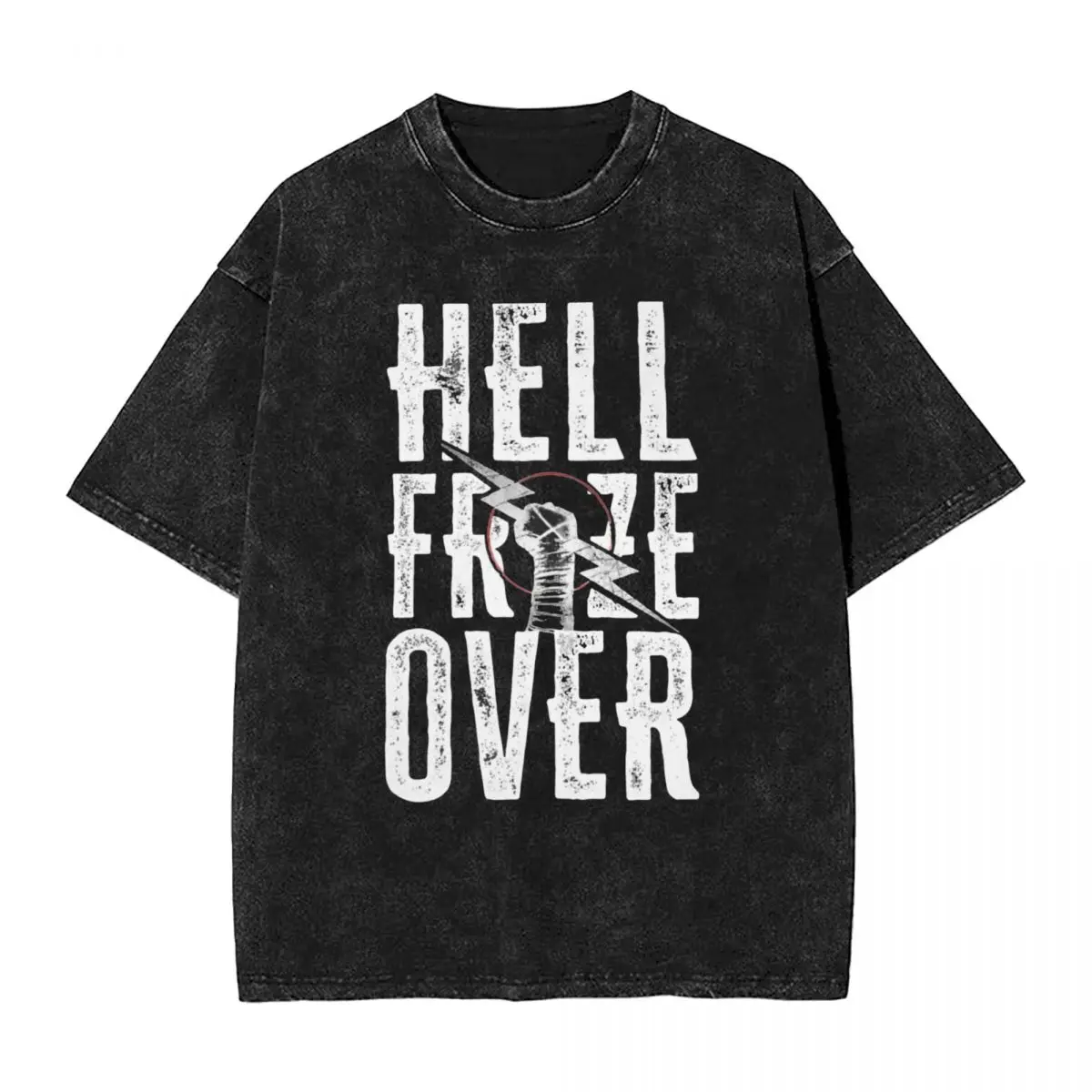 

Промытые футболки CM Punk Hell Froze Over Hip Hop Cool T-Shirt Oversize Уличная одежда Топы с короткими рукавами и графикой Футболки для мужчин и женщин
