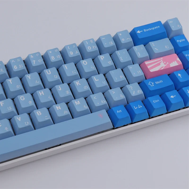 129 Key PBT Oni Rem Copy Keycap GMK Cherry Profile Sublimated Personalized KeyCaps for Cherry MX Switch Game Mechanical Keyboard