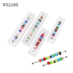 Acrylic Pandora Jewelry Charms Storage Box Bracelet Beads Rondelles Display Holder Bar Travel Carrying Case Trollbeads Container