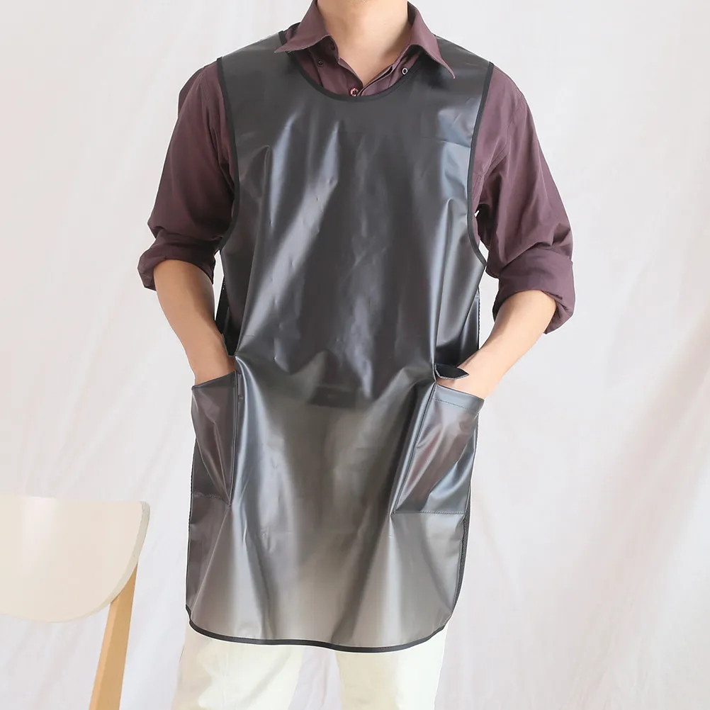 1Pcs Waterproof Apron for Women Men Transparent PVC Sleeveless Kitchen Apron Multi Purpose Home Bar Pet Store Use