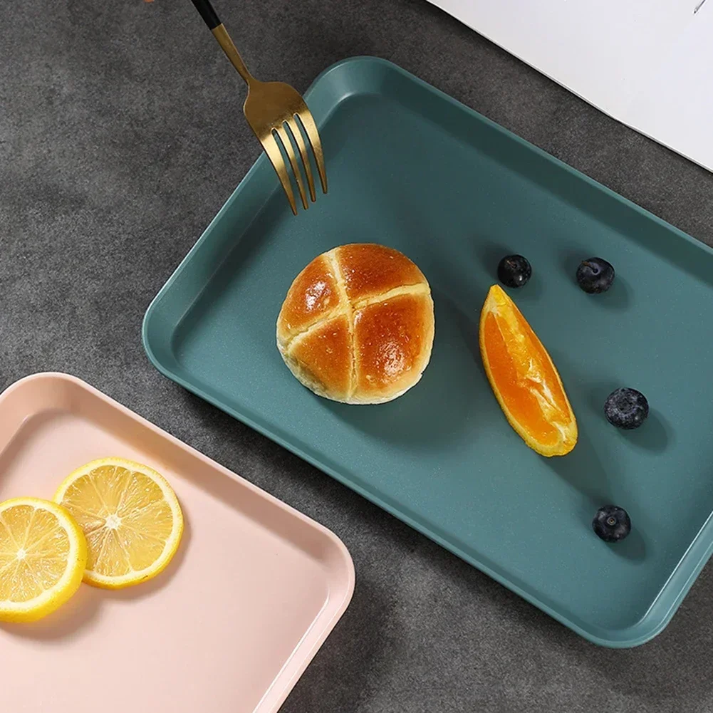 1Pc Rectangular Serving Tray Anti Slip Scratch Resistant Smooth Tray Plate Food Plate For Kitchen Home Decoration Accessories