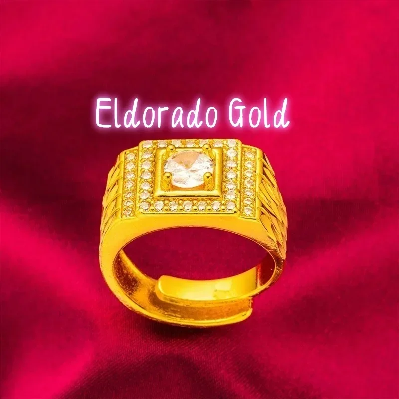 

Мужское стильное кольцо Eldorado Gold с белыми бриллиантами из золота 24K (AU999) | Граненая филигранная лента с эффектом стирки, Filigree Wa