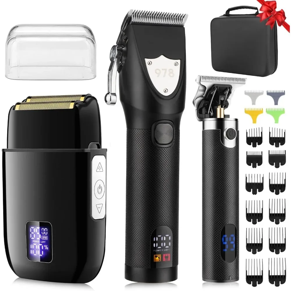 

Hair Clippers for Men Professional, Cordless Beard Trimmer & Electric Shavers, Mens Hair Clippers and Trimmer Kit for with Case