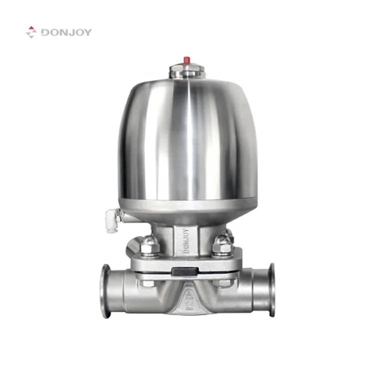 hygienic sanitary tri clamp pneumatic stainless 316l pure flo diaphragm valve for pharmaceuticals