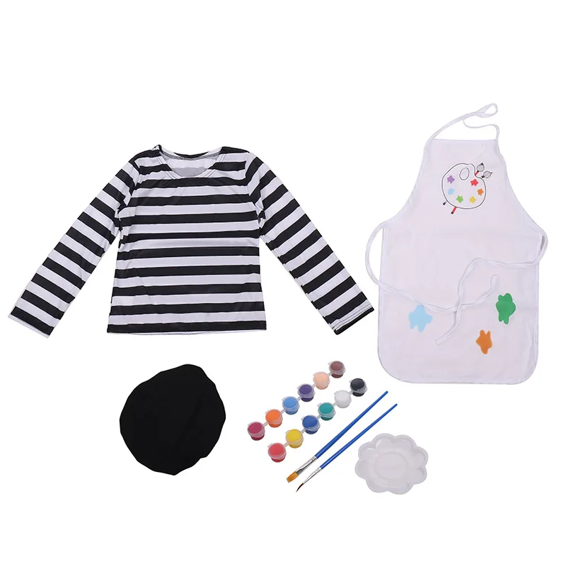 Child Little Girls Talented Artist Professional Painter Cosplay Kids Fancy-dress Toddler Kindergarden Performance Costume