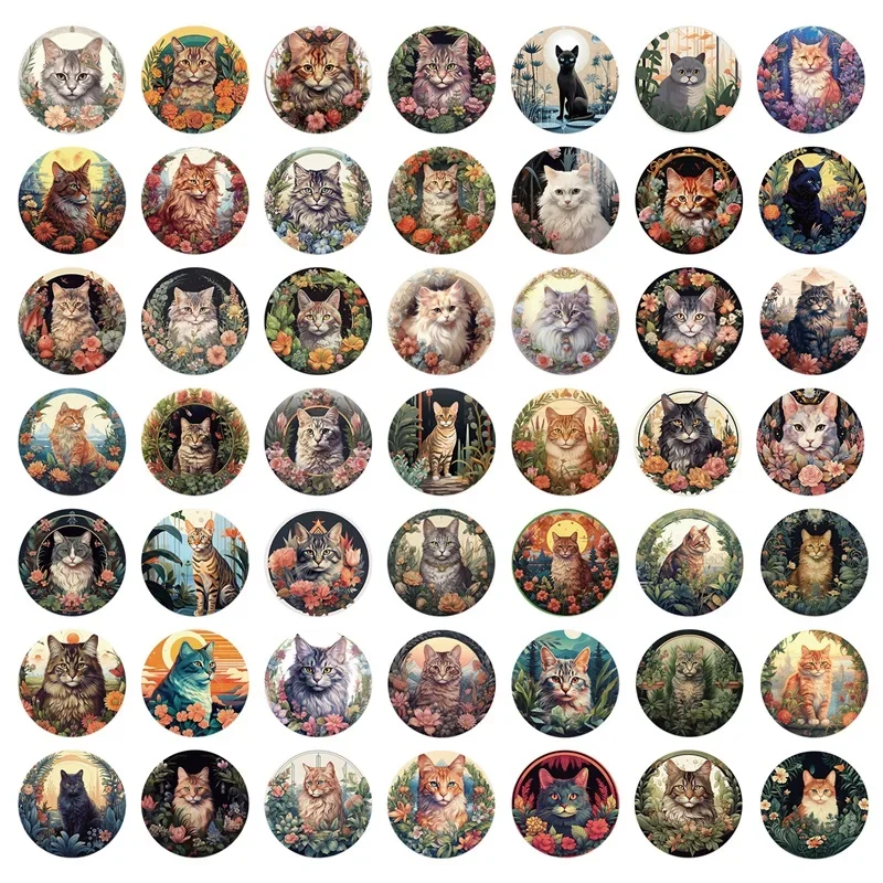 10/30/50PCS Kawaii Forest Cat PVC Sticker Aesthetic DIY Colorful Decoration Scrapbooking Stationery School Supplies for Kids