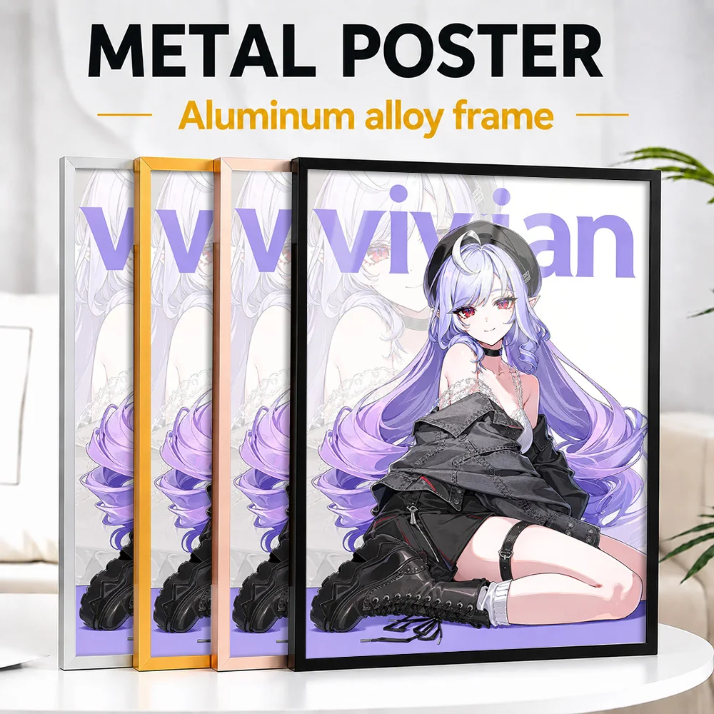 Anime Girl Vivian Portrait Framed Metal Print Customized Hero Tribute Wall Art A Unique Gift For Players To Display In Game Room