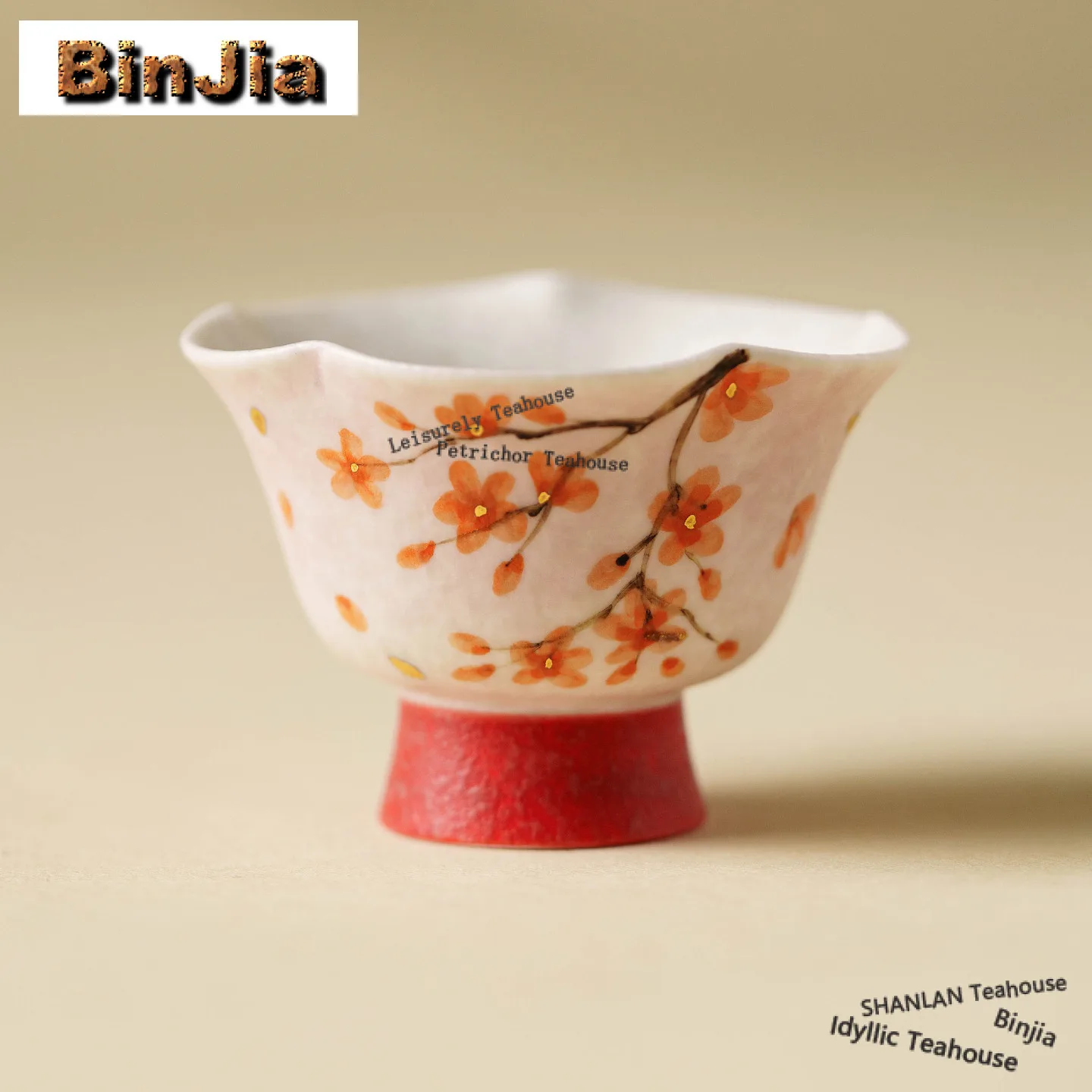 

35ml Hand-painted Plum Blossom Teacup Ancient Tea Bowl Set Of Cups Tea-tasting Fragrance Cup Chazhan Master Cups Chinese Tea Set