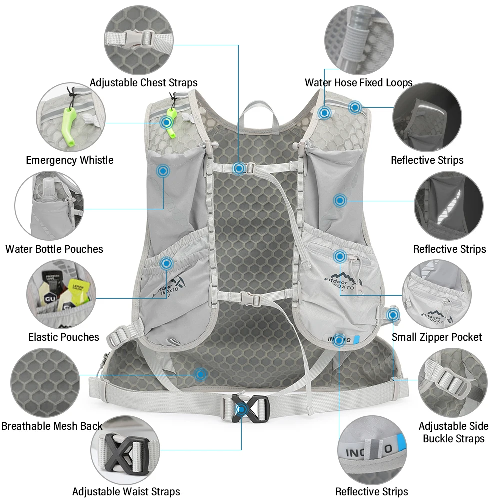 12L Cycling Hydration Backpack Lightweight Riding Vest Pack Backpack for Outdoor Running Camping Mountaineering Equipment