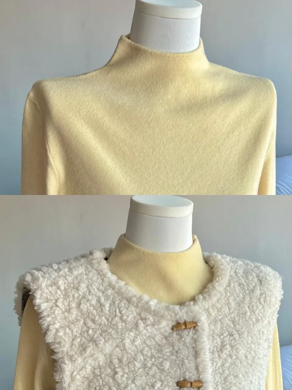 

Women's Soft Cozy High Neck Knitwear Slim Fit Base Layer Shirt Commute Style Long Sleeve Thermal Inner Wear Fashion Top