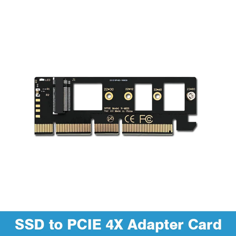 NVMe M.2 NGFF SSD to PCIe X4 Adapter Card Bi-directional Compatibility with PCIe X4 X16 - SSD to Adapter Cards