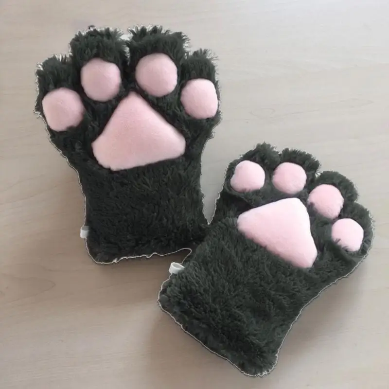 para luvas pelúcia pata gato urso mittens traje acessórios para crianças adultas cosplay