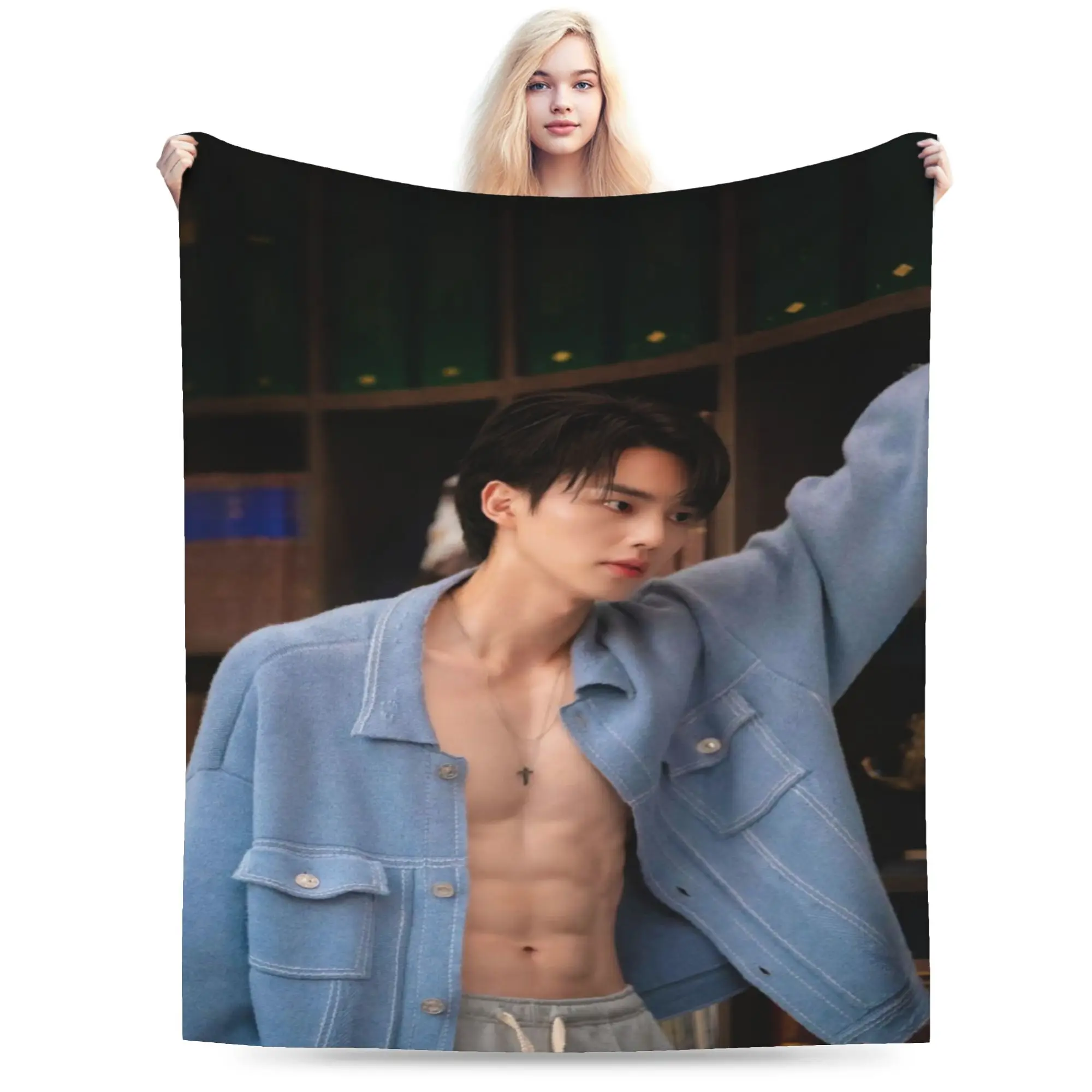Song Kang my demon actor Blankets Fleece  Cozy Ultra-Soft Throw Blankets for Bedroom Bedspreads