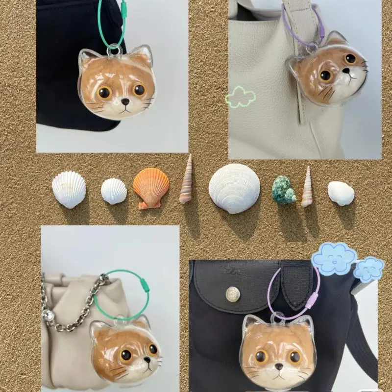 Брелок-из-кошачьей-шерсти-подвеска-для-хранения-из-кошачьего-меха-прозрачный-контейнер-дизайн-ручной-работы-стильный-брелок-аксессуар-в-форме-милого-кота