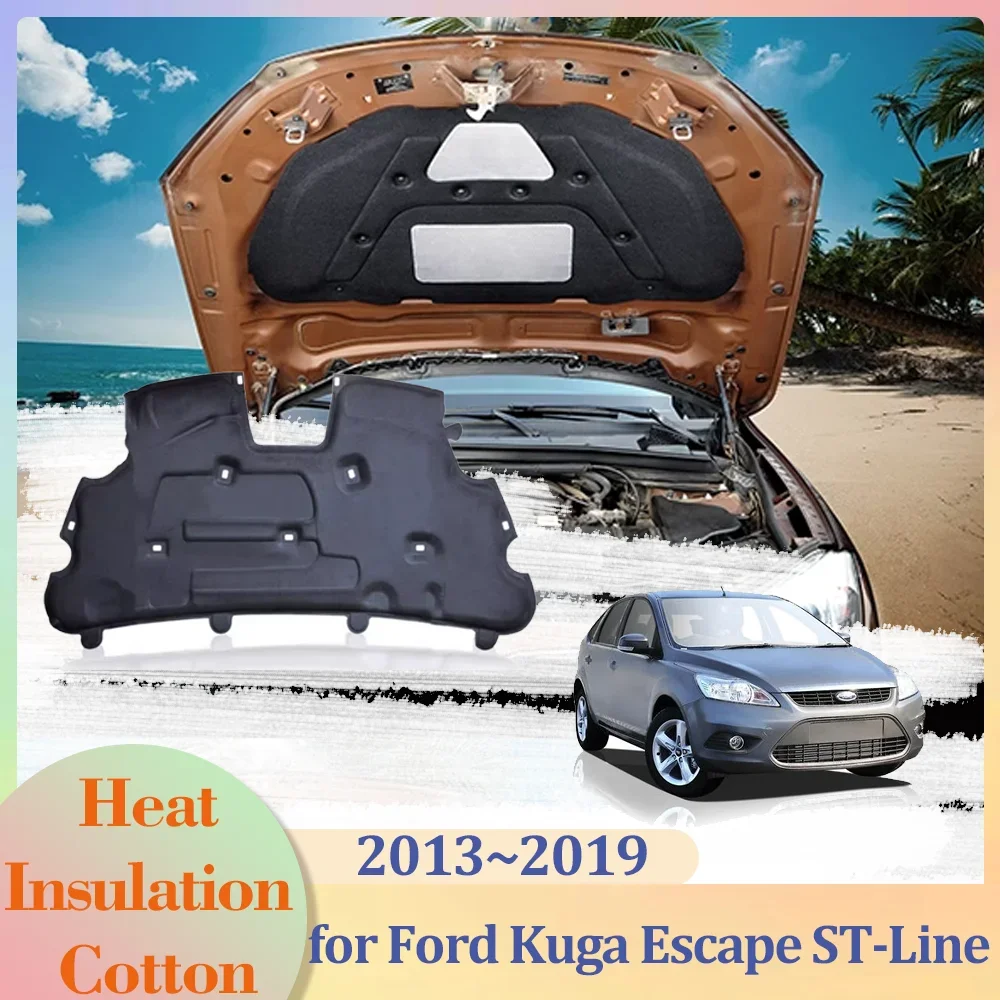 

Для Ford Focus MK2 C307 2005 ~ 2016 капот автомобиля изоляционная накладка для двигателя хлопковая звукоизоляционная крышка тепловые аксессуары 2006 2007 2008