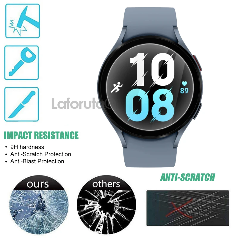 9H szkło hartowane do Samsung Galaxy Watch 5 5Pro folia ochronna na ekran do zegarka 4 Classic 40/44mm Anti-Scratch Anti-Fingerprint