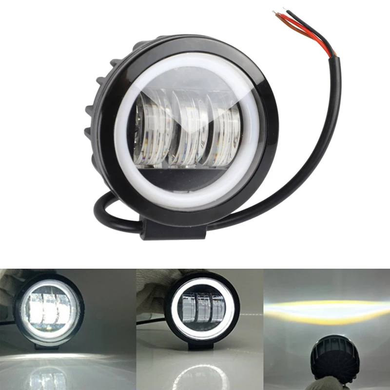 

Универсальная светодиодная рабочая фара для мотоциклов с кольцевым светом Angel Eye, внедорожная фара для мотоциклов, грузовиков, тракторов, лодок, внедорожников, противотуманные фары для автомобилей