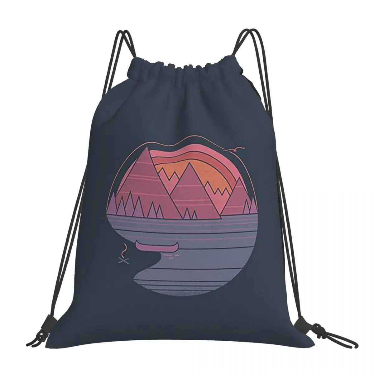 The Mountains Are Calling Backpacks Casual Portable Drawstring Bags Sports Bag Book Bags For Travel Students
