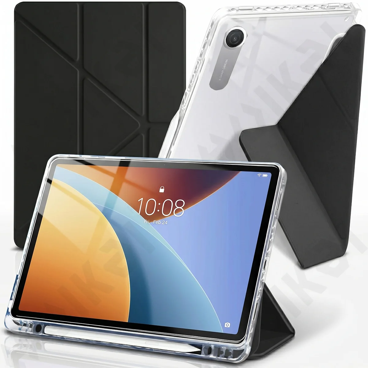 Case For Redmi Pad 2 9.7 2026 Trifold Smart 6-in-1 Y-Shaped Stand with S Pen Holder TPU Auto Wake/Sleep Back Shell Cover