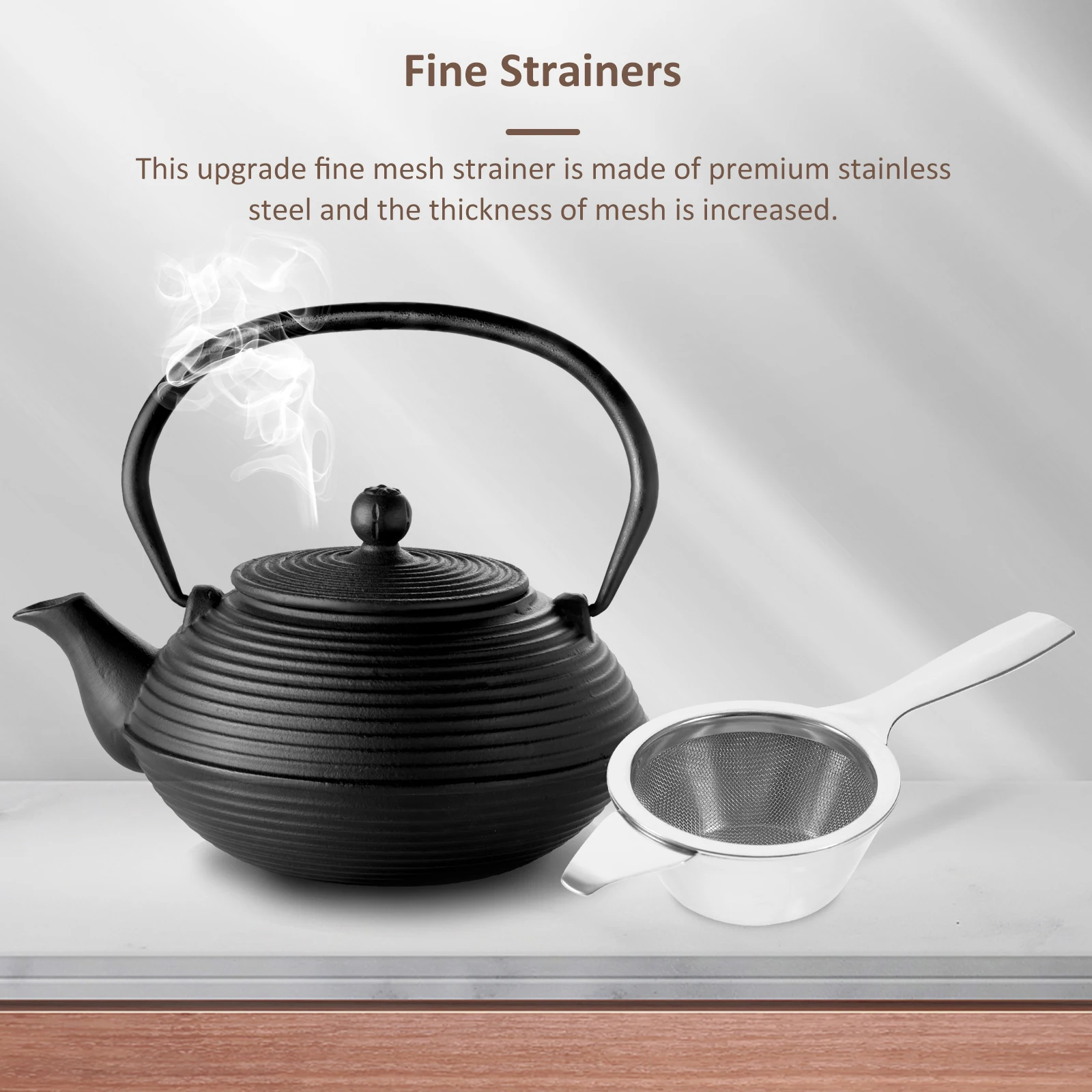 

Stainless Steel Colander Fine Strainers Tea Coffee Filter Sieves Kitchen Juice Mesh Sifter Flour Sugar Strainer Vegetable Fruit