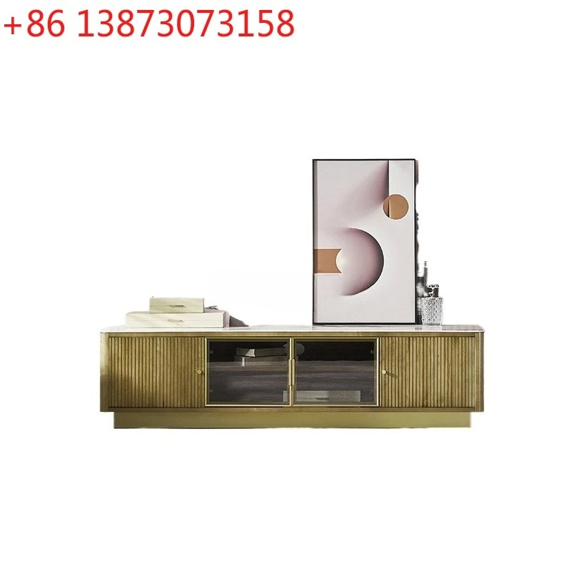 Light luxury solid wood TV cabinet living room small apartment modern simple rock slab maple locker furniture