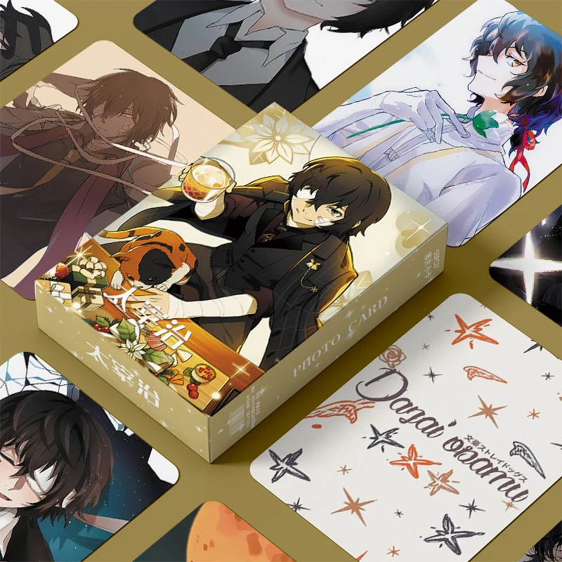 55pcs/Box Bungo Stray Dogs Dazai Osamu Mini Card Laser Lomo Card Fans Collection Gifts